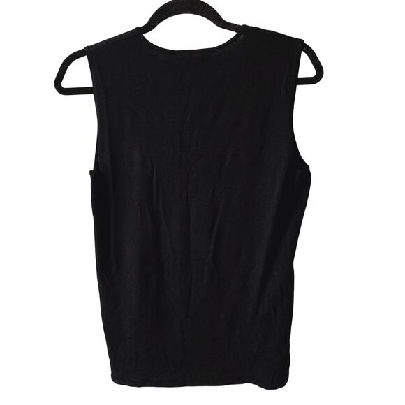 NWT Antonio Melani Black Knit Twist Front Y2K Sleeveless Shirt Size L Large - Picture 5 of 9